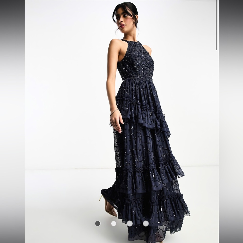 Maya Deluxe Navy Blue Evening Gown
